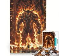 Jigsaw Puzzles for Adults 1000 Pieces Super Hero Vs. Fire Demon, Educational Game, Home Art Decor, for Is Ideal As A Gift 38x52cm