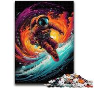 Jigsaw Puzzles for Adults 1000 Pieces Surfing Astronauts Puzzles,Learning Educational Toys Family Games Unique Birthday And Gifts (38x26cm)