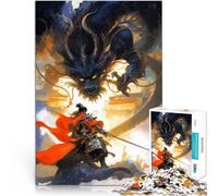 Jigsaw Puzzles for Adults 1000 Pieces Swordsman vs Dragon Handgeschwindigkeitswettbewerb Geschenk zum Geburtstag52x38cm