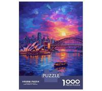 Jigsaw Puzzles for Adults 1000 Pieces Sydney Opera House And Harbour Bridge at Sunset Puzzles for Adults Relaxing Games Birthday Present Challenging To Complete 70x50cm/1000pcs