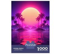 Jigsaw Puzzles for Adults 1000 Pieces Synthwave Sunset Escape Jigsaw Puzzle Relaxing Games Precision Cutting Unique Birthday And Xmas Gifts 70x50cm/1000pcs