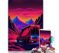 Jigsaw Puzzles for Adults 1000 Pieces Synthwave Truck Jigsaw,learning Educational for Is Ideal As A Gift for The Whole Family (size 38x26cm)