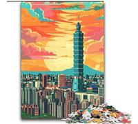 Jigsaw Puzzles for Adults 1000 Pieces Taipei Taiwan City, Decompressing Intellectual Educational Toy Birthday Present, Gifts 75x100cm
