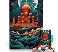 Jigsaw Puzzles for Adults 1000 Pieces Taj Mahal sailing on wave Home Decoration Jigsaw Puzzles 26x38cm is ideal as gifts for the whole family