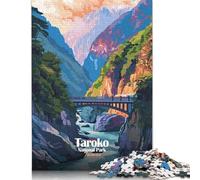 Jigsaw Puzzles for Adults 1000 Pieces Taroko National Park, Taiwan Illustration Jigsaw Puzzle Wooden Puzzle Suitable for Adults And over 18 Years Old Family Puzzle Game 1000pcs (75x50cm)