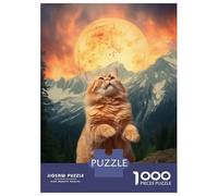 Jigsaw Puzzles for Adults 1000 Pieces Teton Cat X Pizza Sun Jigsaws for Adults Relax Games Wall Decoration Educational Challenge 52x38cm/1000pcs