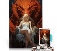 Jigsaw Puzzles for Adults 1000 Pieces The dragon behind the woman Lustige Spiele mit passendem Poster und Quizblatt52x38cm
