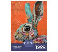 Jigsaw Puzzles for Adults 1000 Pieces The Floral Rabbit Puzzles for Adults Relaxing Games Presents for Women Challenging Game Gifts 38x26cm/1000pcs