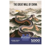 Jigsaw Puzzles for Adults 1000 Pieces The Great Wall of China Illustration Jigsaw Puzzle Relaxing Games Precision Cutting Unique Birthday And Xmas Gifts 52x38cm/1000pcs