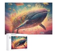 Jigsaw Puzzles for Adults 1000 Pieces The Whale Wooden Puzzle Relaxing Game Brain Teasers （75×50cm）