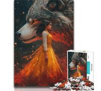 Jigsaw Puzzles for Adults 1000 Pieces The Wolf And The Girl,Educational Games Home Decoration Is Ideal As A Gift for The Whole Family (75x50cm)