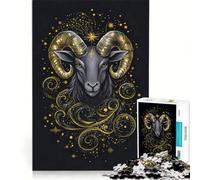 Jigsaw Puzzles for Adults 1000 Pieces The Zodiac Sign Aries in Dark Hands-on Game Difficult And Challenge Artists' Collection Fine Arts 38x26cm