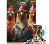 Jigsaw Puzzles for Adults 1000 Pieces Three Chickens Adult Jigsaw,Challenging Family Activity Games DIY Toy for Home Wall Decor Gifts (size 75x50cm)