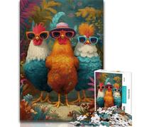 Jigsaw Puzzles for Adults 1000 Pieces Three Cocks 1000 Pieces for Adults,Quiz Game for Is Ideal As A Gift for The Whole Family 26x38cm