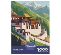 Jigsaw Puzzles for Adults 1000 Pieces Tibet Landscape Art Print Puzzles for Adults Relaxing Games Presents for Women Challenging Game Gifts 52x38cm/1000pcs
