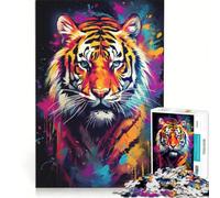 Jigsaw Puzzles for Adults 1000 Pieces Tiger Graffiti Mural Hands-on Game Difficult And Challenge Artists' Collection Fine Arts 38x52cm