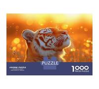 Jigsaw Puzzles for Adults 1000 Pieces Tiger in Golden Sunlight Jigsaw Puzzle Relaxing Games Difficult Hard Challenging To Complete 38x26cm/1000pcs