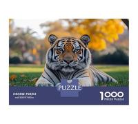 Jigsaw Puzzles for Adults 1000 Pieces Tiger Resting in A Grassy Field Jigsaw Puzzle Relaxing Games Difficult Hard Challenging To Complete 70x50cm/1000pcs