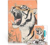 Jigsaw Puzzles for Adults 1000 Pieces Tiger Roar Familienspiel zum Stressabbau, schwierige Herausforderung Wanddekoration38x26cm