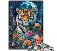 Jigsaw Puzzles for Adults 1000 Pieces Tiger Under The Moon for And 14 Years And over Impossible Game Christmas Birthday Gift 50x75cm