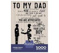 Jigsaw Puzzles for Adults 1000 Pieces To My Dad From Son Gift Puzzle for Adults Brain Teaser Game Birthday Present Educational Challenge 38x26cm/1000pcs