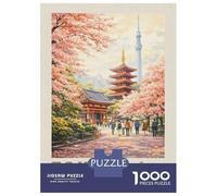 Jigsaw Puzzles for Adults 1000 Pieces Tokyo Cherry Blossoms And Pagoda Puzzles for Adults Relaxing Games Birthday Present Challenging To Complete 38x26cm/1000pcs