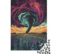 Jigsaw Puzzles for Adults 1000 Pieces Tornado Over Wheat Field Puzzle for Adults Brain Teaser Game Birthday Present Educational Challenge 70x50cm/1000pcs