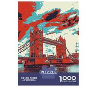 Jigsaw Puzzles for Adults 1000 Pieces Tower Bridge London Puzzle for Adults Brain Teaser Game Birthday Present Educational Challenge 52x38cm/1000pcs