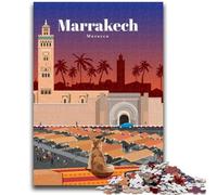 Jigsaw Puzzles for Adults 1000 Pieces Travel to Marrakech Puzzles for Teenagers,Staycation Kill Time with Fully Interlocking Randomly Shaped Pieces (26x38cm)