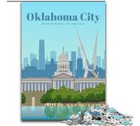 Jigsaw Puzzles for Adults 1000 Pieces Travel to Oklahoma City, Decompressing Intellectual Educational Toy Birthday Present, Gifts 50x75cm