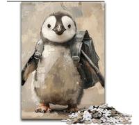 Jigsaw Puzzles for Adults 1000 Pieces Traveling Penguin, Family Game Stress Reliever Difficult Challenge A Work of Art for Ages 14+ (Size 26x38cm)