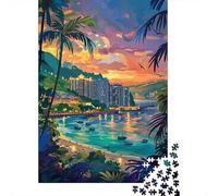 Jigsaw Puzzles for Adults 1000 Pieces Tropical Island Sunset Beach Puzzles for Adults Relaxing Games Presents for Women Challenging Game Gifts 38x26cm/1000pcs