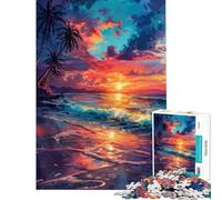 Jigsaw Puzzles for Adults 1000 Pieces Tropical Sunset Symphony Jigsaw 1000 Piece Toy Wall Decor Birthday Present Deal As Gifts for The Whole Family (38x26cm)