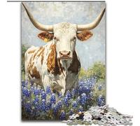 Jigsaw Puzzles for Adults 1000 Pieces Tulip Cow, Train Your Brain And Hands Unique Birthday And Gifts for Age 14+ (size 26x38cm)