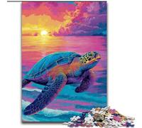 Jigsaw Puzzles for Adults 1000 Pieces Turtle in The Sunset, for Age 14 Years And over Home Decor As A Gift for The Whole Family And Friends (Size 50x75cm)