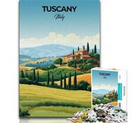 Jigsaw Puzzles for Adults 1000 Pieces Tuscany Italy Travel Print, Stress Reliever Staycation Kill Time,Artists Collection, Fine Art for Age 14 Years Up 38x26cm