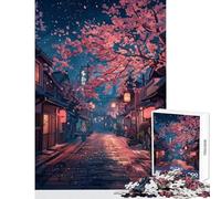 Jigsaw Puzzles for Adults 1000 Pieces Twilight Sakura Street Educational Game Tough Challenge Toy Wall Decor Improving Love between Couples (52X38cm)