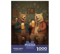 Jigsaw Puzzles for Adults 1000 Pieces Two Bears Drinking Beer at Bar Adult Jigsaw Puzzle Toy Wall Decor Difficult Hard Gifts for Friends And Family 70x50cm/1000pcs
