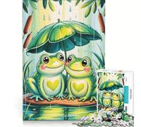Jigsaw Puzzles for Adults 1000 Pieces Two Kawaii Frogs Brain Teaser Game For Family Fun Improving Love between Couples 50x75cm