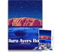 Jigsaw Puzzles for Adults 1000 Pieces Uluru Ayers Rock Australia Night Challenging Game Toys Home Decoration Anti-Stress Toys Size 50x75cm