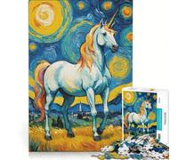 Jigsaw Puzzles for Adults 1000 Pieces Unicorn Coloring Brain Teaser Game For Family Fun Improving Love between Couples 38x52cm