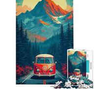 Jigsaw Puzzles for Adults 1000 Pieces Van on The Beach Puzzle for Adults Family Games Presents for Women Challenging To Complete (Size 50x75cm)