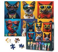 Jigsaw Puzzles for Adults 1000 Pieces, Vibrant and Whimsical Anthropomorphic Animals in Stylized Pop Art Fashion and Charming Painting Hard Difficult Puzzle 50x70 cm
