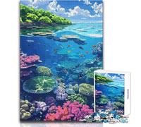 Jigsaw Puzzles for Adults 1000 Pieces Vibrant Coral Reef Ecosystem Illustration Challenging Game Toys Home Decoration Anti-Stress Toys Size 50x75cm