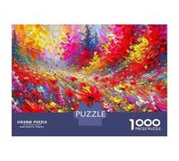 Jigsaw Puzzles for Adults 1000 Pieces Vibrant Impasto Floral Field Painting Jigsaw for Adults Family Game Staycation Kill Time Great Gift for Gaming 38x26cm/1000pcs