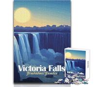 Jigsaw Puzzles for Adults 1000 Pieces Victoria Falls, Zimbabwe∕Zambia Challenging Game Toys Home Decoration Anti-Stress Toys Size 38x52cm