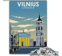 Jigsaw Puzzles for Adults 1000 Pieces Vilnius Lithuania Travel,Learning Educational Toys Family Games Suitable for Desktop Decoration 50x75cm