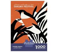 Jigsaw Puzzles for Adults 1000 Pieces Vintage Sakura Festival Adult Jigsaw Puzzle Brain Teaser Game Precision Cutting Educational Challenge 70x50cm/1000pcs