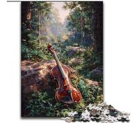 Jigsaw Puzzles for Adults 1000 Pieces Violin in The Forest, Suitable for Ages 14 And Up Home Educational Games DIY Toys Artwork Gift (Size 50x75cm)