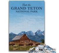 Jigsaw Puzzles for Adults 1000 Pieces Visit Grand Teton Adult Jigsaw,Decompressing Intellectual Educational Toy Birthday Gift (26x38cm)